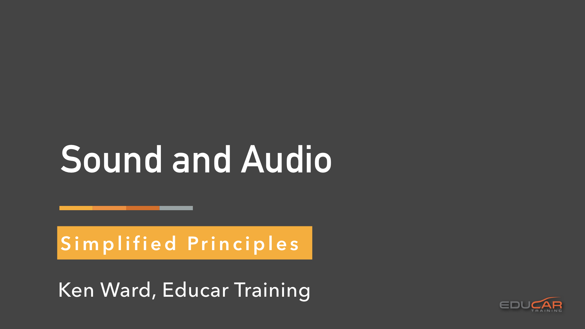 Basics of Sound and Audio Educar Training
