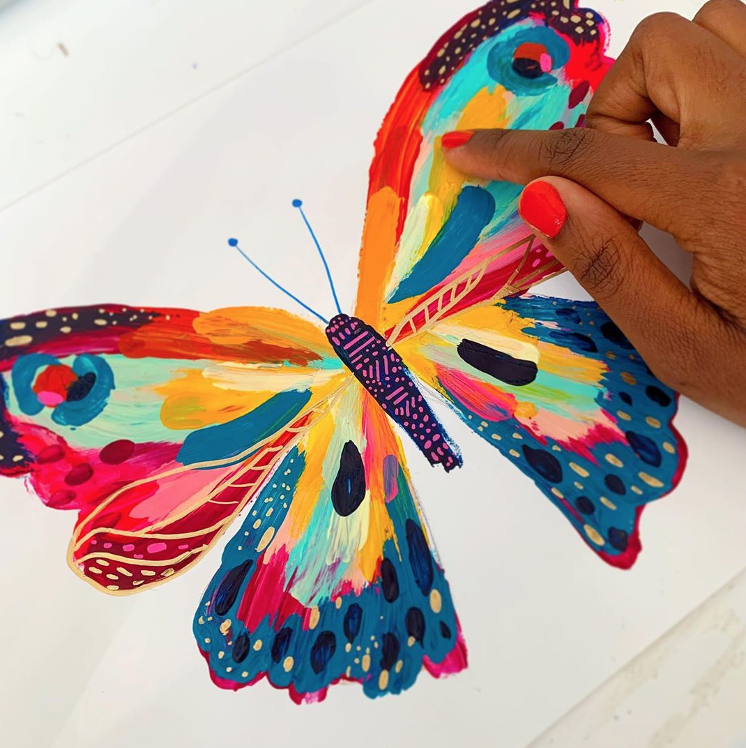 Live Painting Replay - Finger Painted Butterfly