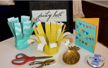 DIY party hats displayed