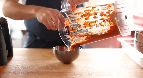 Gigandes_beans_Leeks_Potatoes_Romesco_Sauce_assembly_sous vide, modernist cuisine