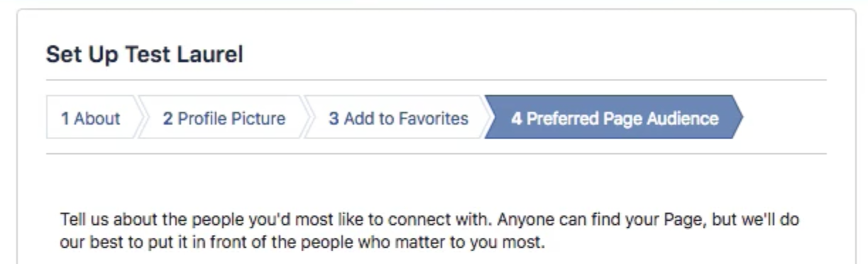 how to set up a new facebook page with preferred audience