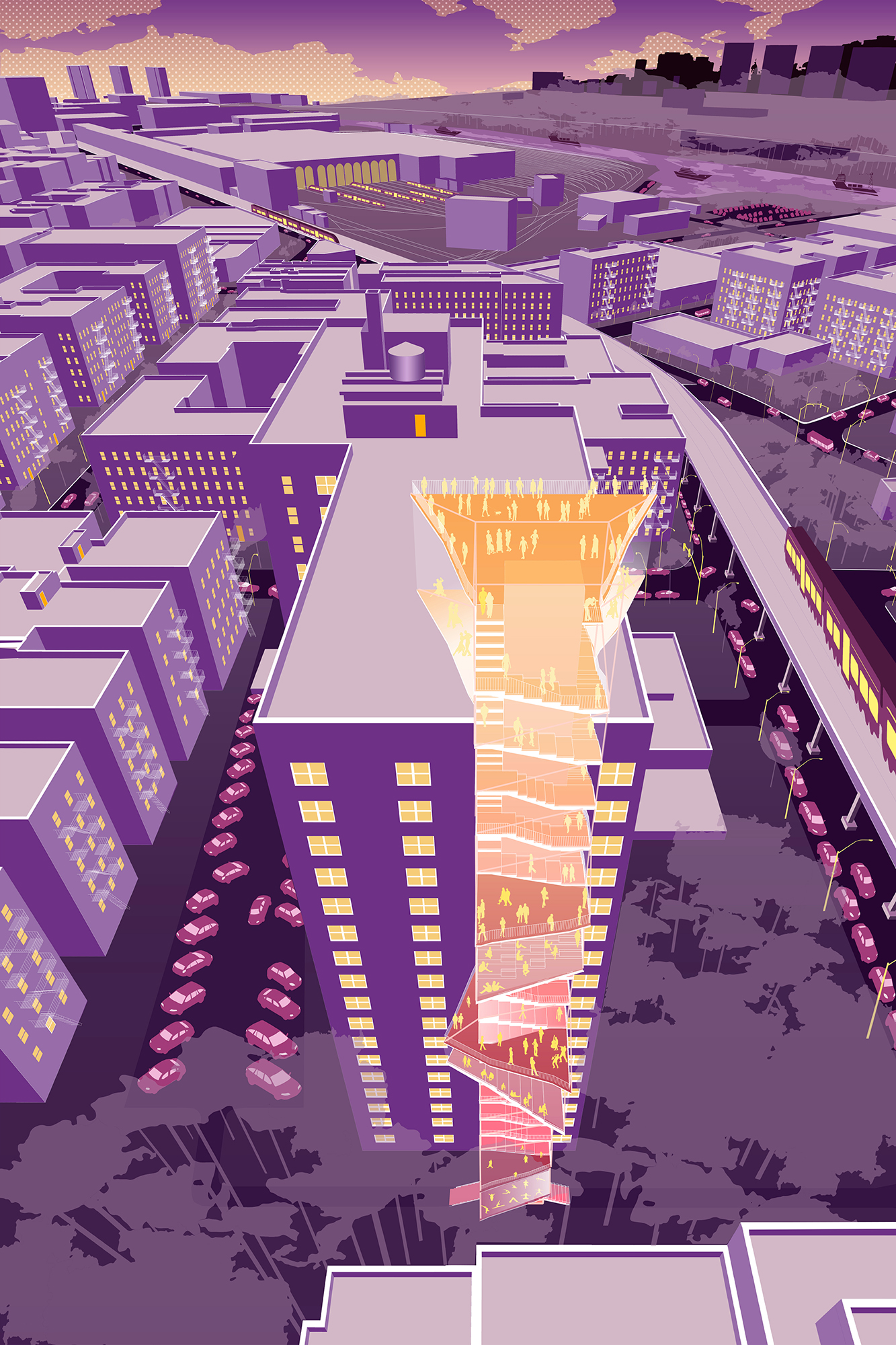 Perspective Drawing - Columbia GSAPP