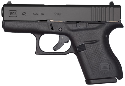Glock UI4350201 G43 Subcompact 9mm Luger  3.41" Barrel 6+1, Single Stack, Black Frame & Slide, Rough