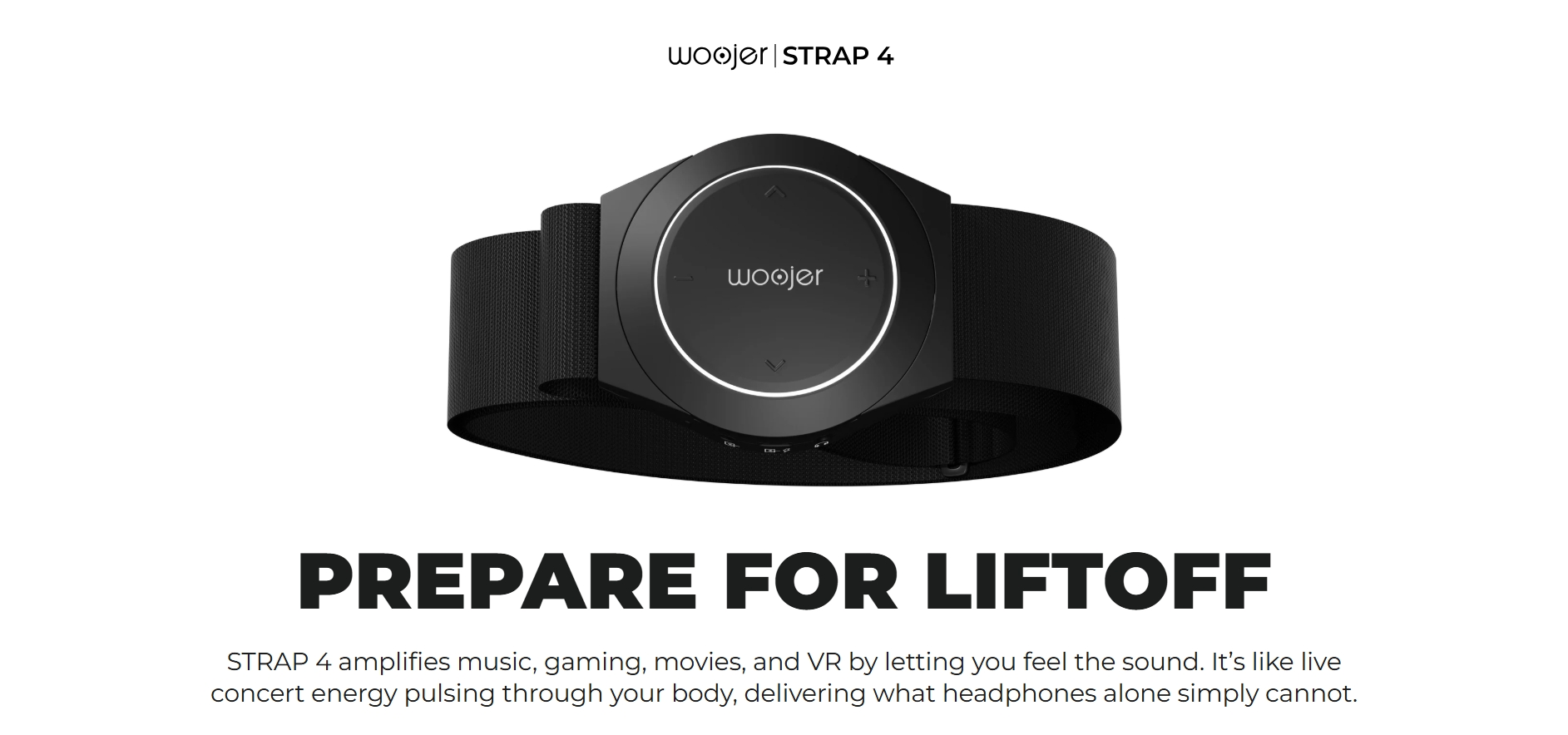 Woojer High-Fidelity Haptic Body Strap 4 - for VR, Games, Music