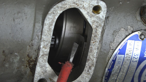 Timing marks for injection pump, Perkins AD3.152 Engine