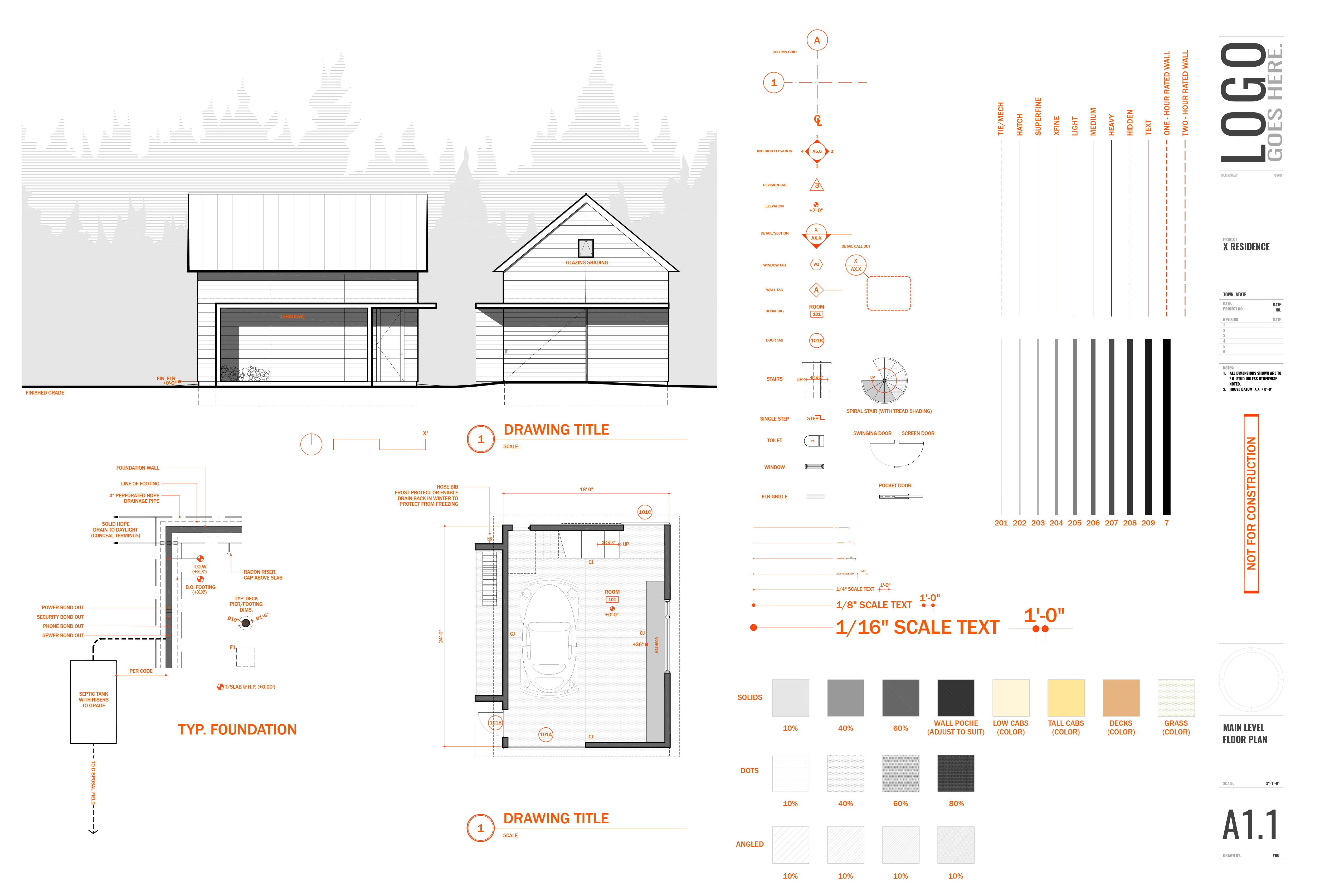 Architectural Drawing Templates, 1/4 Scale, Furniture & Interior Design