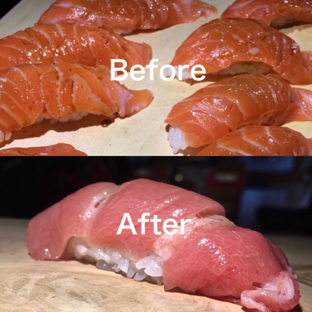 Sushi before &amp;amp; after