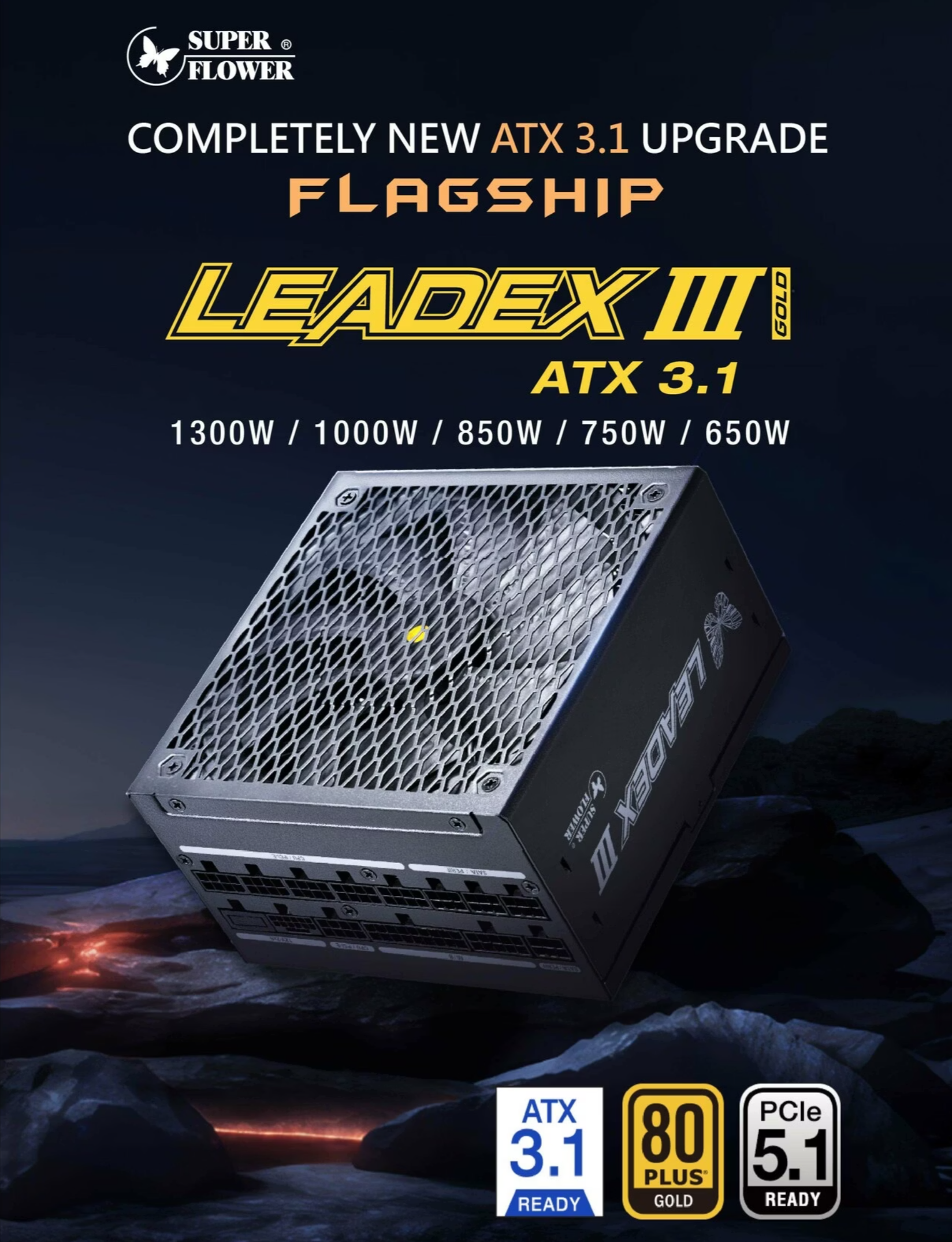 Super Flower LEADEX V Pro Gold　1000W LEADEX V GOLD PRO 1000W (WH) SUPER FLOWER