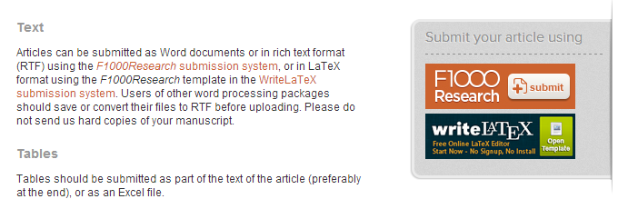 F1000Research author guidelines screenshot 