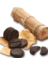 Ripe Pu-erh Tea in Bamboo Leaf Tube from JingLong Tea Factory