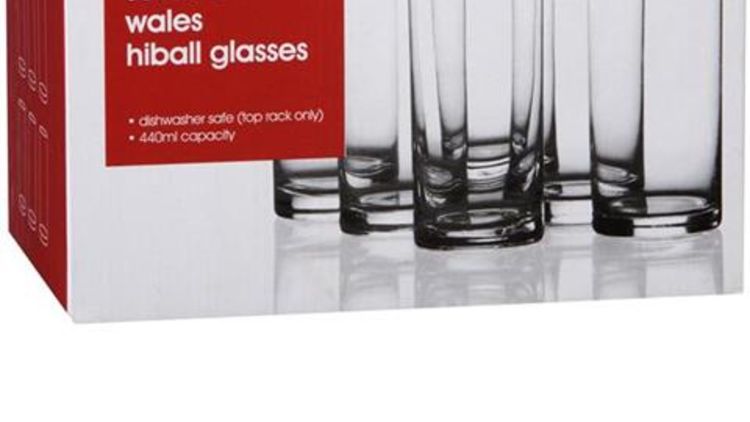 Set of 6 Wales Hiball Glasses - Kmart