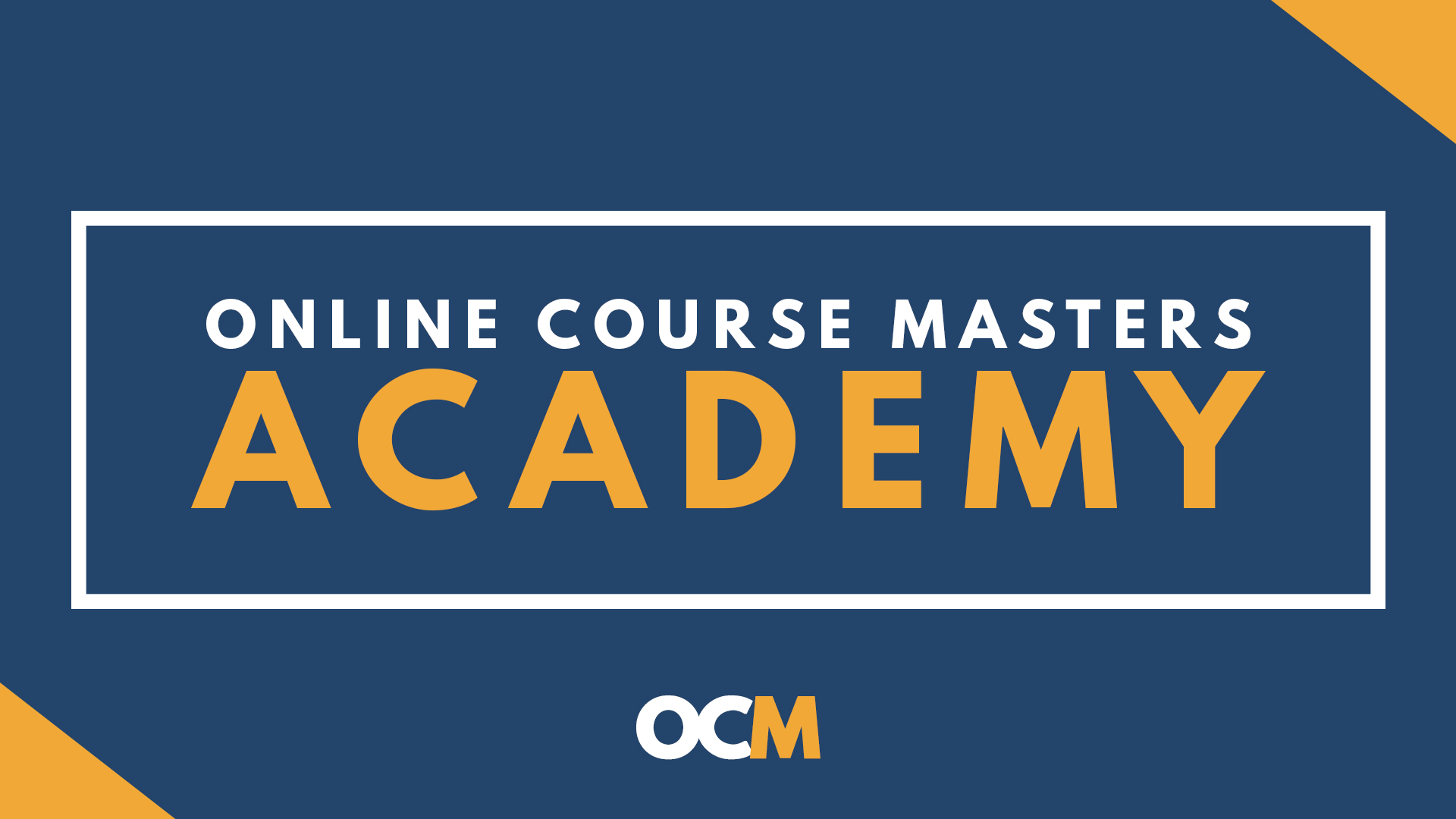 Course Creator Academy Online Course Masters