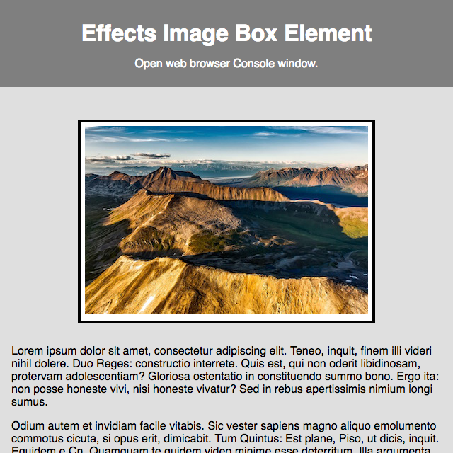 Start lab web view to practice common effect methods using Console window interactive mode.