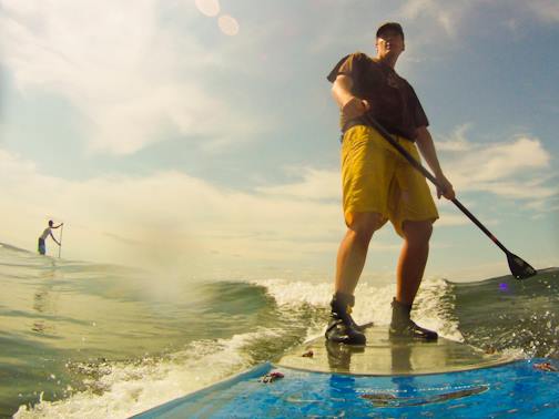 Rob freighter wave surfing on Shilshole Bay in Seattle.