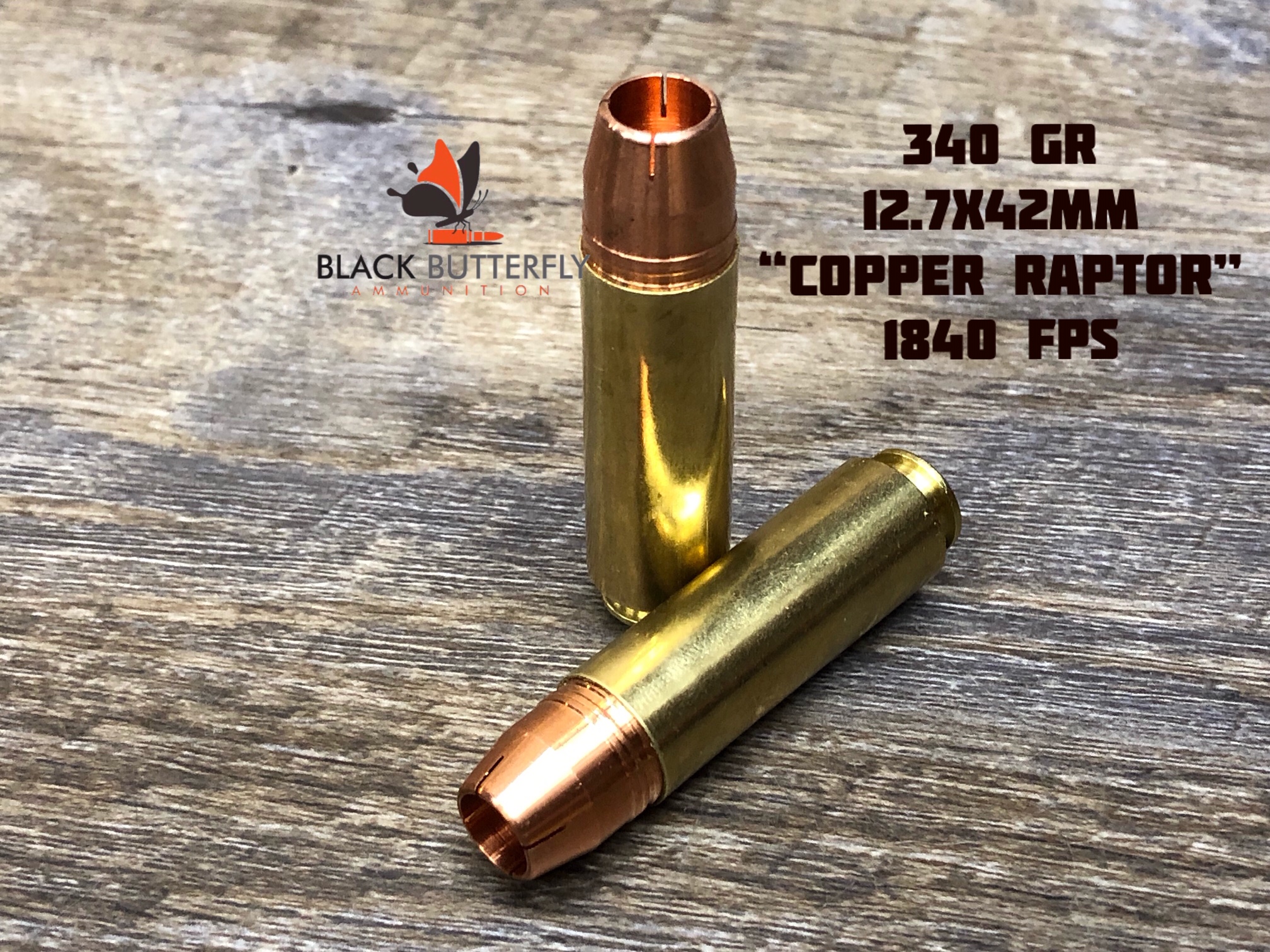 Black Butterfly Ammunition Premium Giant Bore, 12.7x42mm, 340 gr, 20