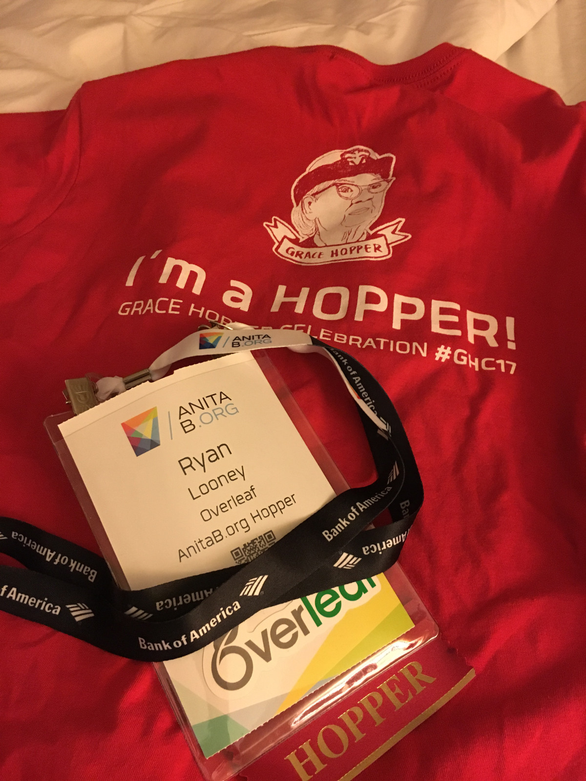 Hopper T shirt and name badge