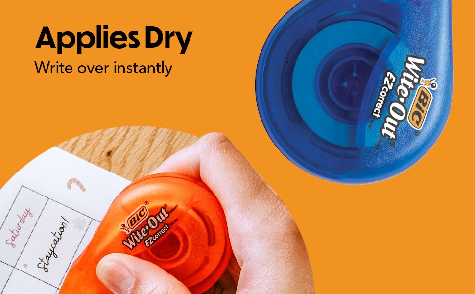 Applies dry, write over instantly