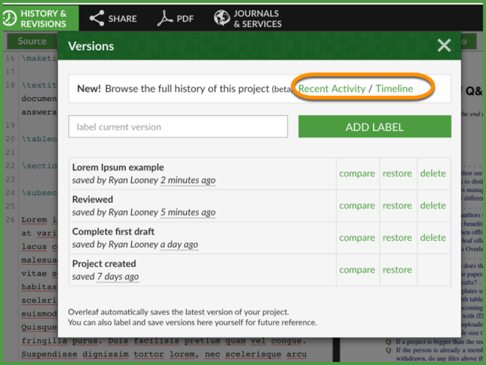 Overleaf Full History Service