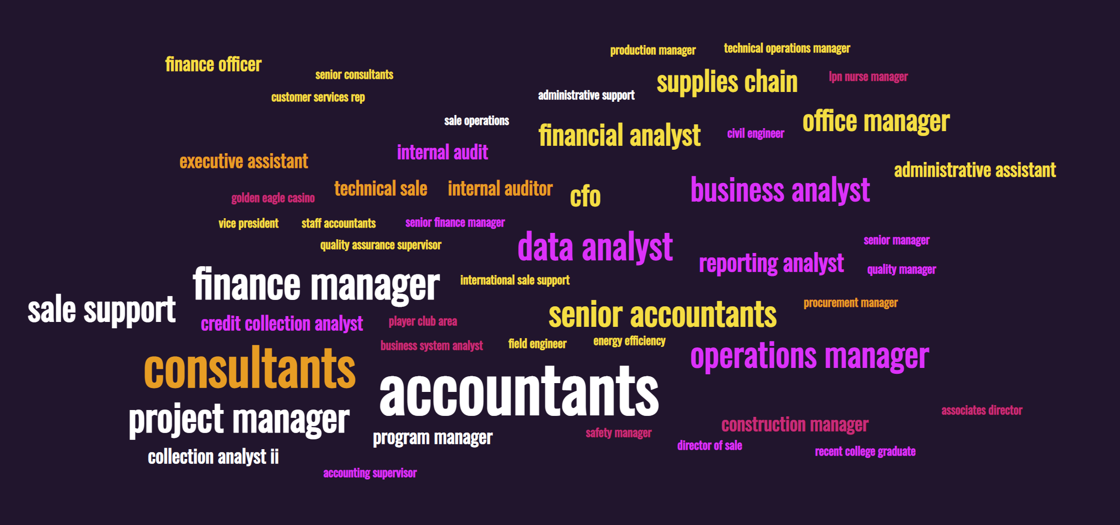 Word Cloud of our student's professions