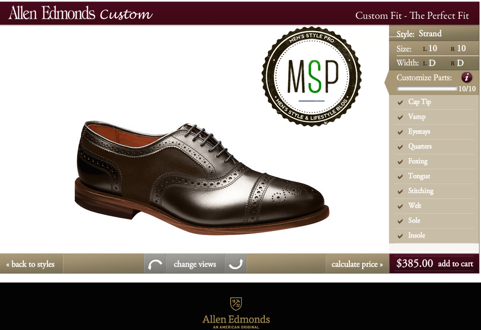 allen edmonds custom shoes