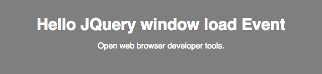 Web preview of explore JQuery window load lab.
