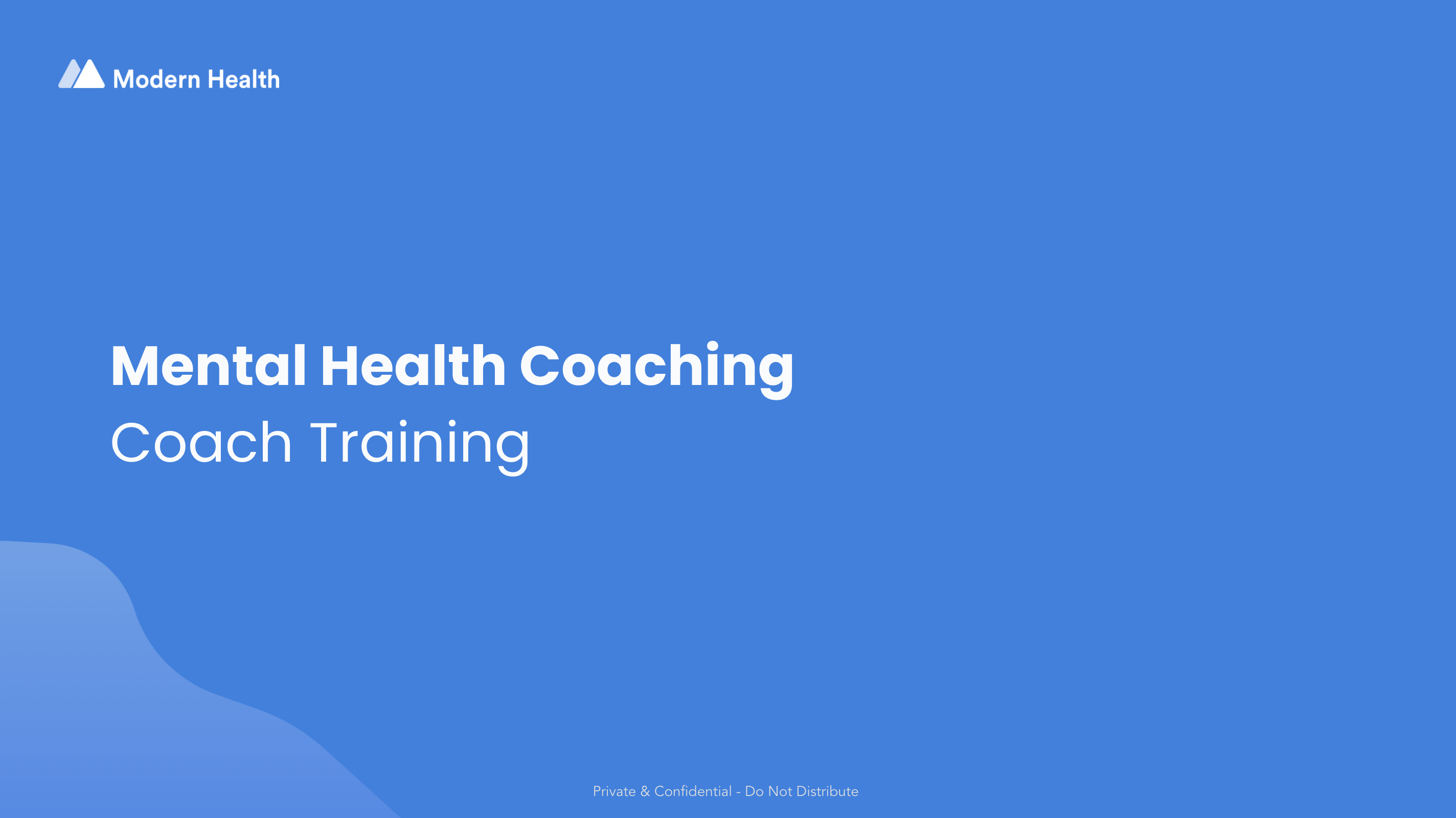 Welcome to Mental Health Coach Training | Modern Health University