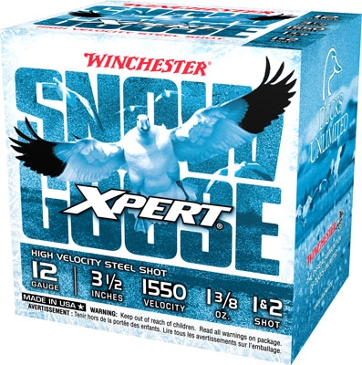 Winchester Xpert Snow Goose Waterfowl 12 Gauge Ammo 3-1/2″ #1 and #2 Steel Shot 1-3/8 oz Box of 25