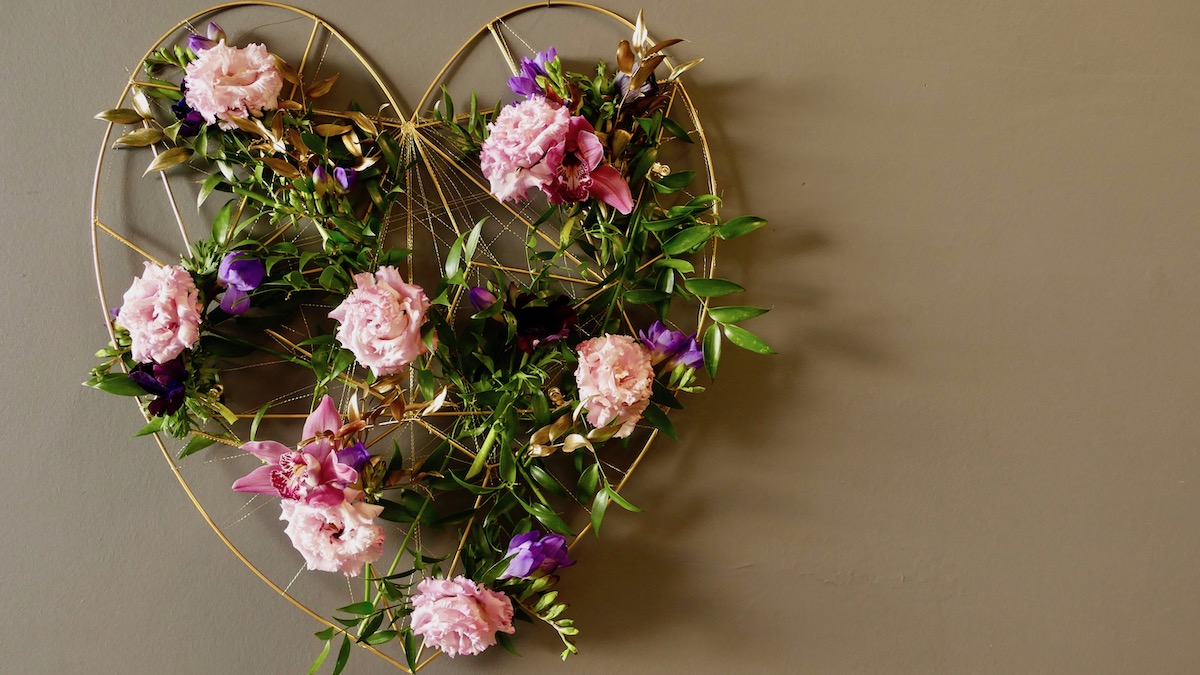 Fresh Floral Heart Wreath for Valentines