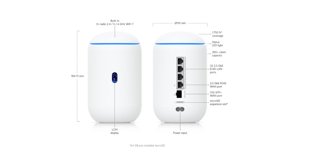 Ubiquiti UniFi Dream Router 7 Desktop 10G Cloud Gateway with