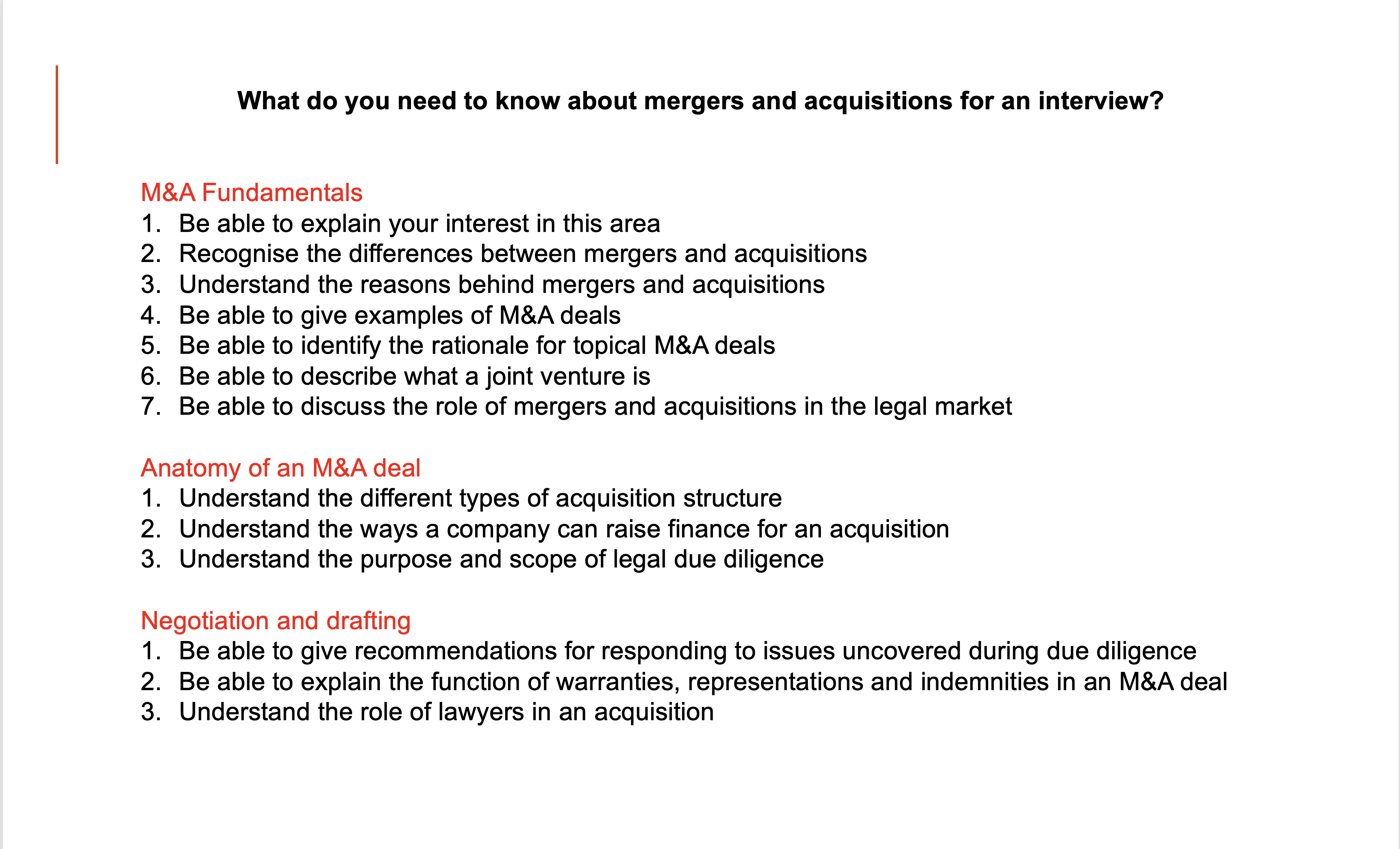 mergers and acquisitions case study questions