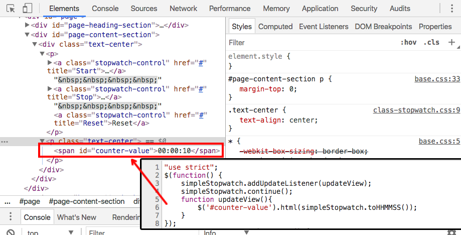 Starting stopwatch lab file tools view at 10 seconds.