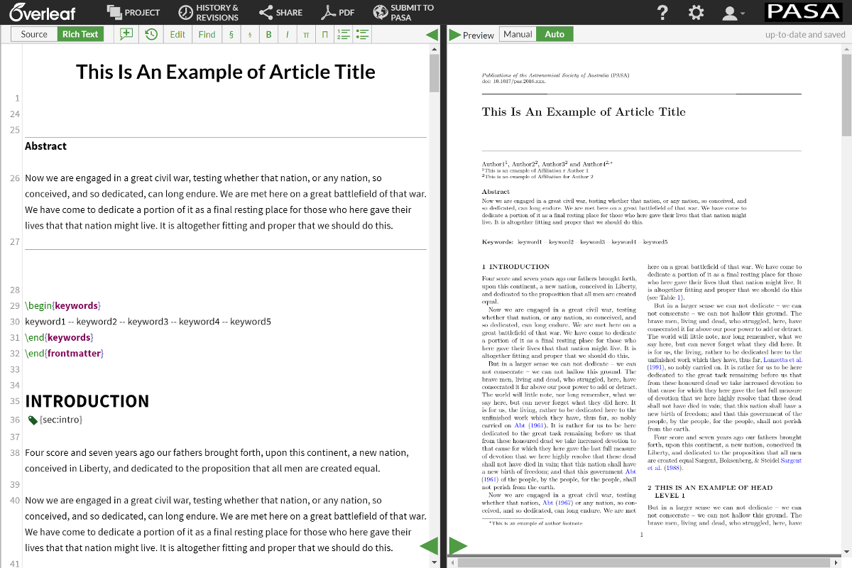 The new CUP PASA LaTeX Templates in Overleaf