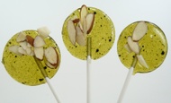 Matcha Green Tea with Toasted Almonds and Pear - Lollipop from The Groovy Baker