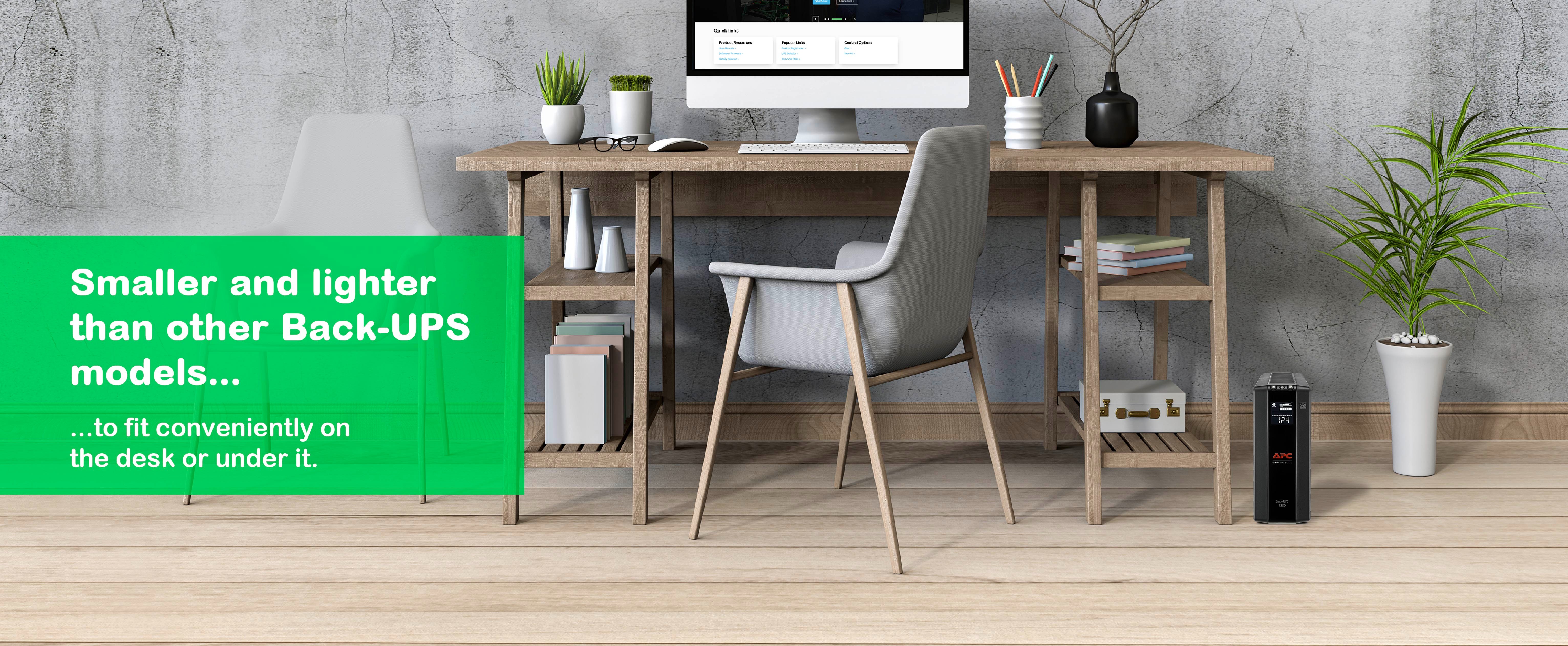 Compact and light UPS for a home work station