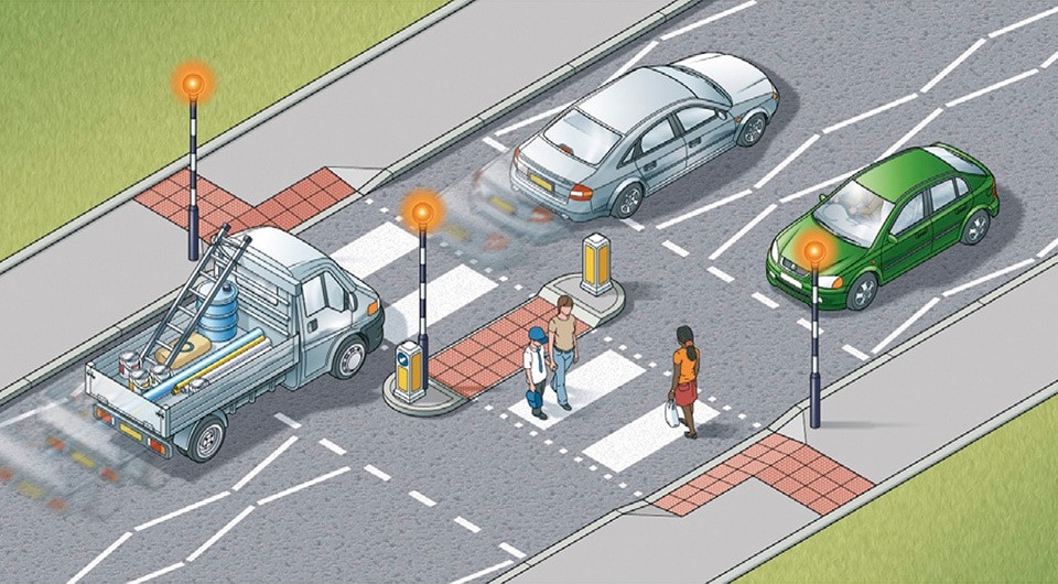 Rule 19- Zebra crossings have flashing beacons