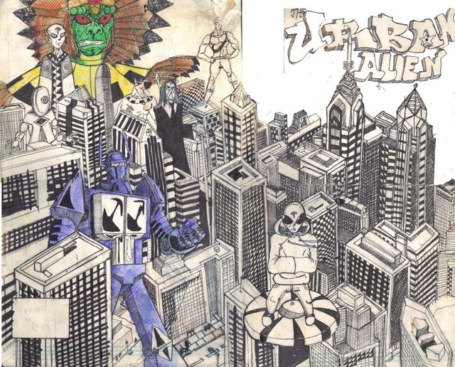 image: URBAN ALIEN ISSUE ONE GATEFOLD COVER. ORIGINAL SOLD OUT. PRINTS ONLY