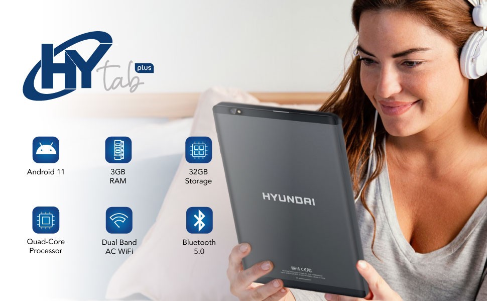 Hyundai HyTab Plus 10WB2 Tablet - 10.1" HD - Quad-core (4 Core) - 3 GB RAM - 32 GB Storage - Android 11 (Go Edition) - Space Gray HT10WB2MSG01: Tablets & Tablet PCs - COLAMCO.com