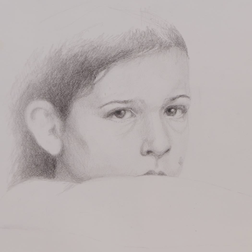 In the Bath. © 2012 Janice Tanton. Pencil on Arches.