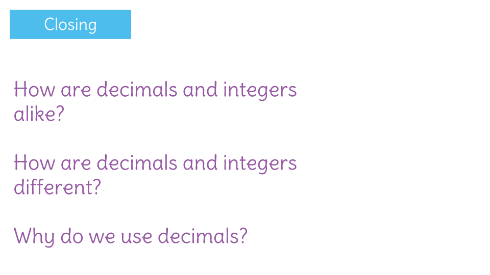 Are decimals integers?