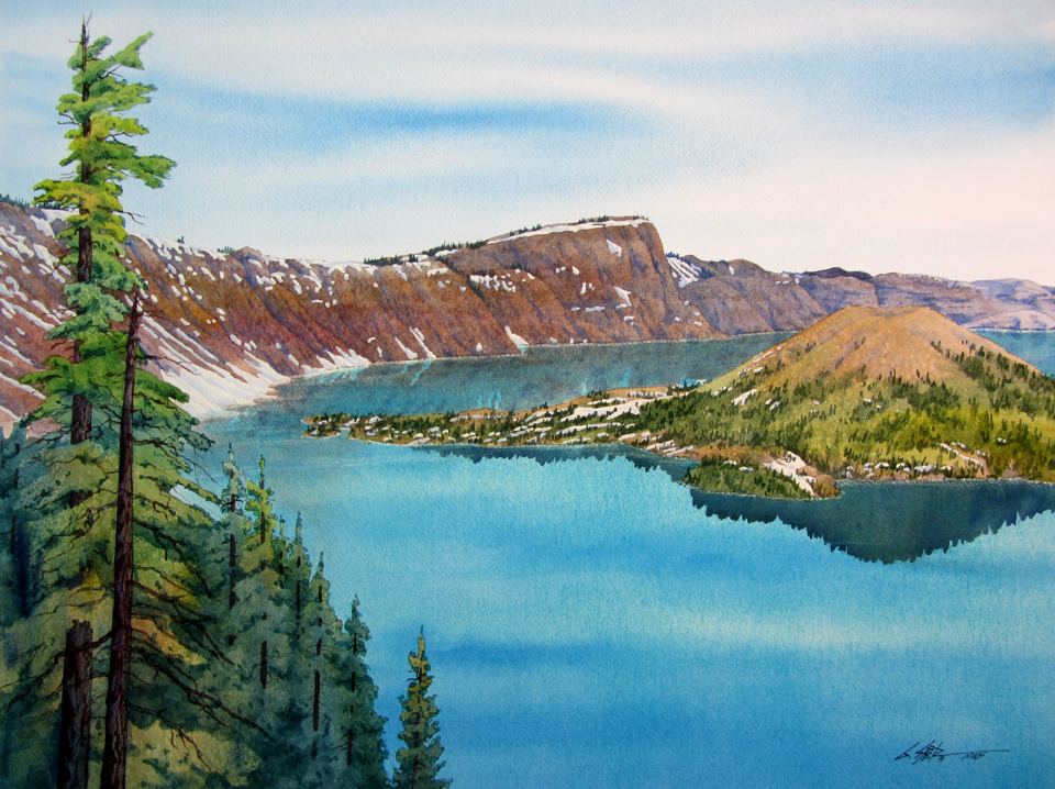 Crater Lake | Paint-by-Number Kit for Adults — Elle Crée (she creates)