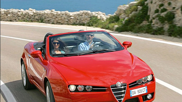 Convertible car hire to drive along part of the coast