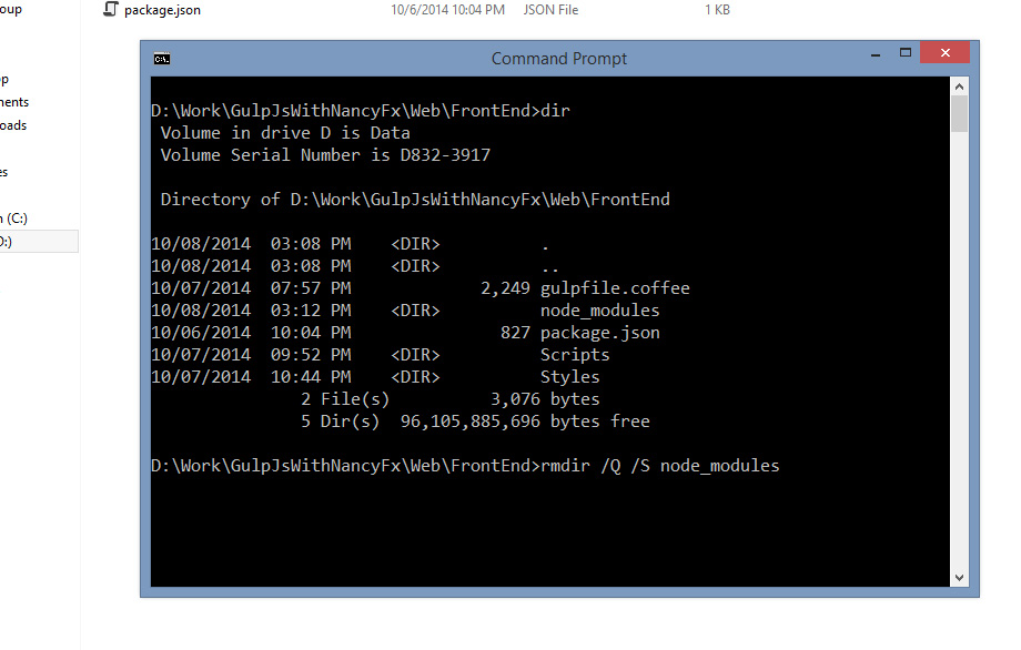 Trying the Command prompt - step 1