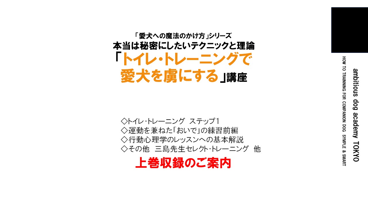 トイレ・トレーニングから愛犬を虜にする講座（上巻）