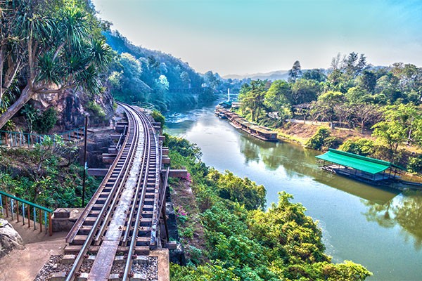 Visit Railway and Floating Markets, Take a Train Ride Along the River to Kanchanaburi