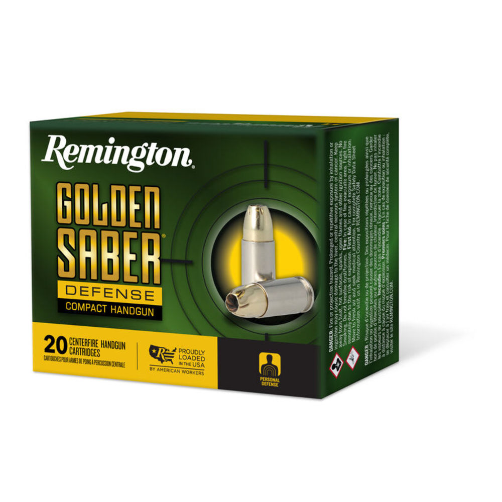 Remington Golden Saber Defense Compact 45 ACP Ammo 230 Grain Jacketed Hollow Point Box of 20