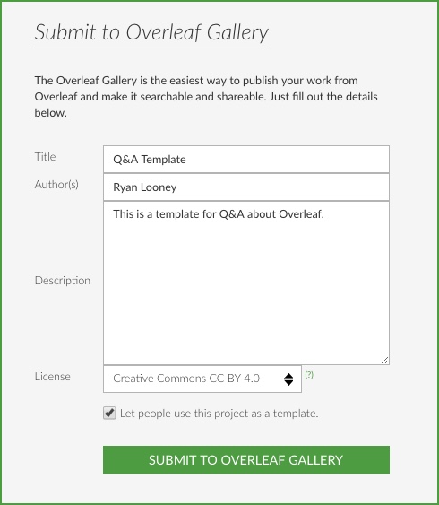 Overleaf Gallery Submission Form Screenshot