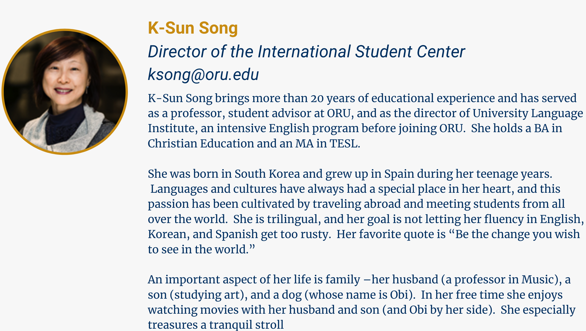 PreArrival Orientation for International Students ORU ONECAMPUS