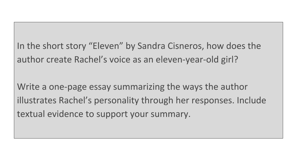 Essay writing with eleven by sandra cisnero