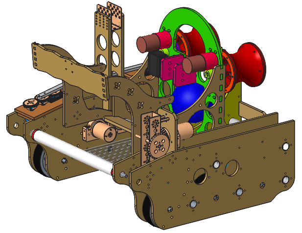 A CAD drawing of the team’s robot, Timbur