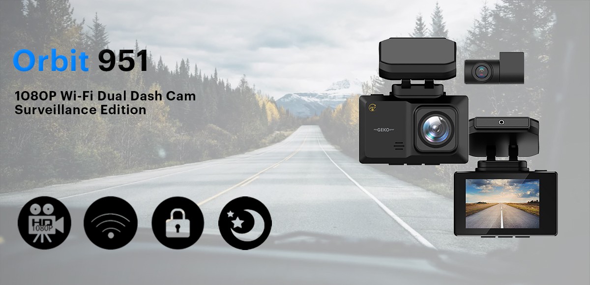 Orbit 951 main banner 1080P Wifi Dual Dash Cam